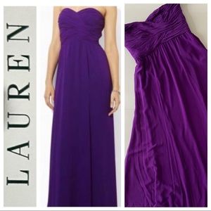 NWT 14 Strapless Purple Gown Ralph Lauren Bridesmaid Evening dress